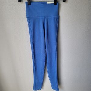 NWT Aerie OFFLINE Seamless 7/8 Ribbed Side Braided Leggings, Size XSmall, Blue